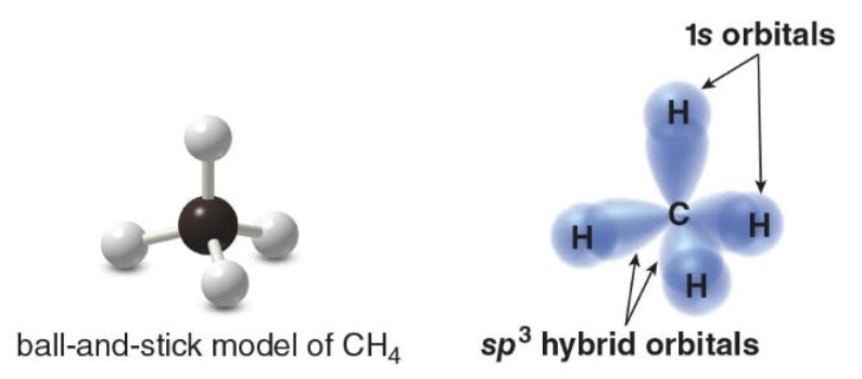 Hybrid bonds in methane